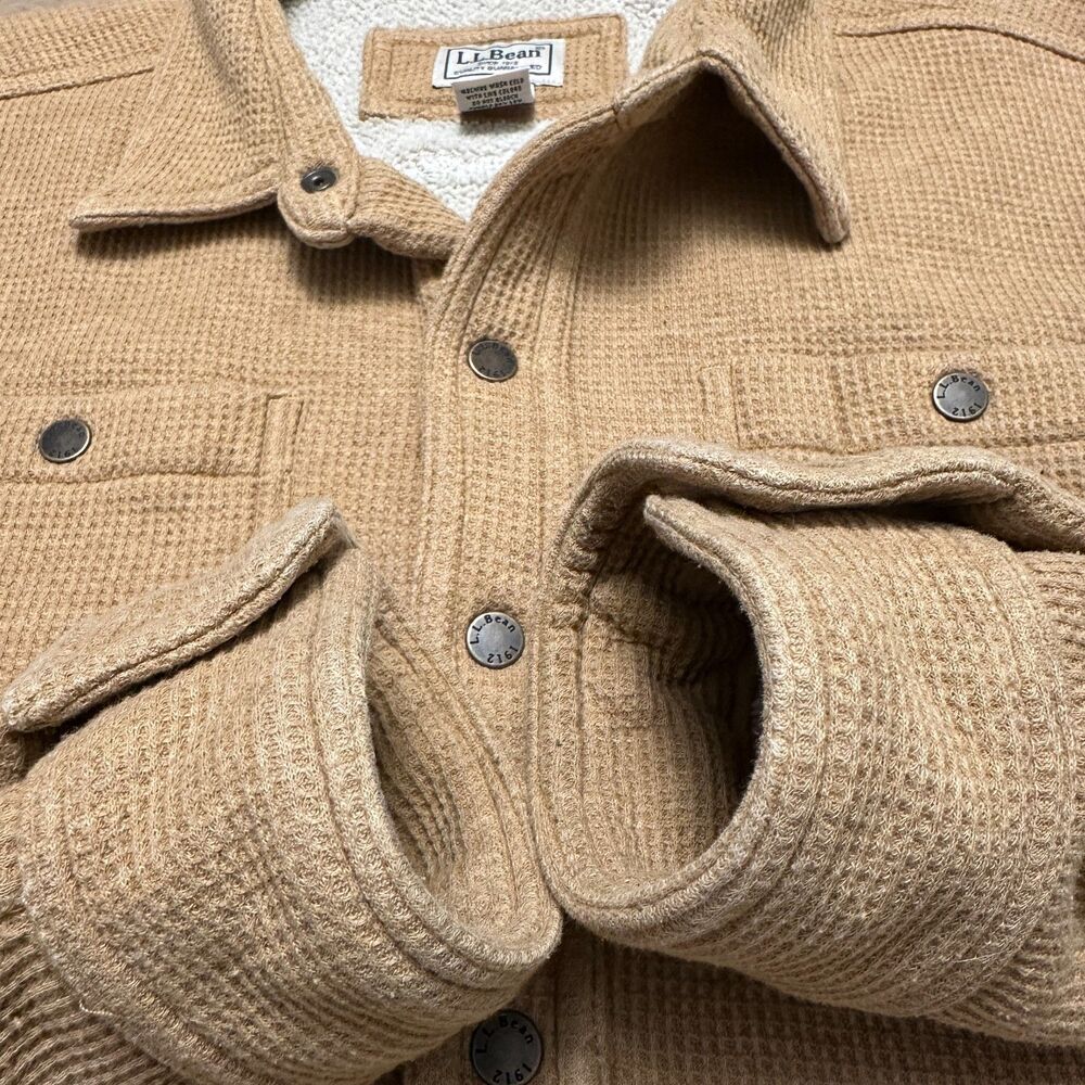 L.L. Bean Katahdin Iron Works Sherpa Lined Shirt Jacket Shacket Men’s Large - Picture 6 of 14